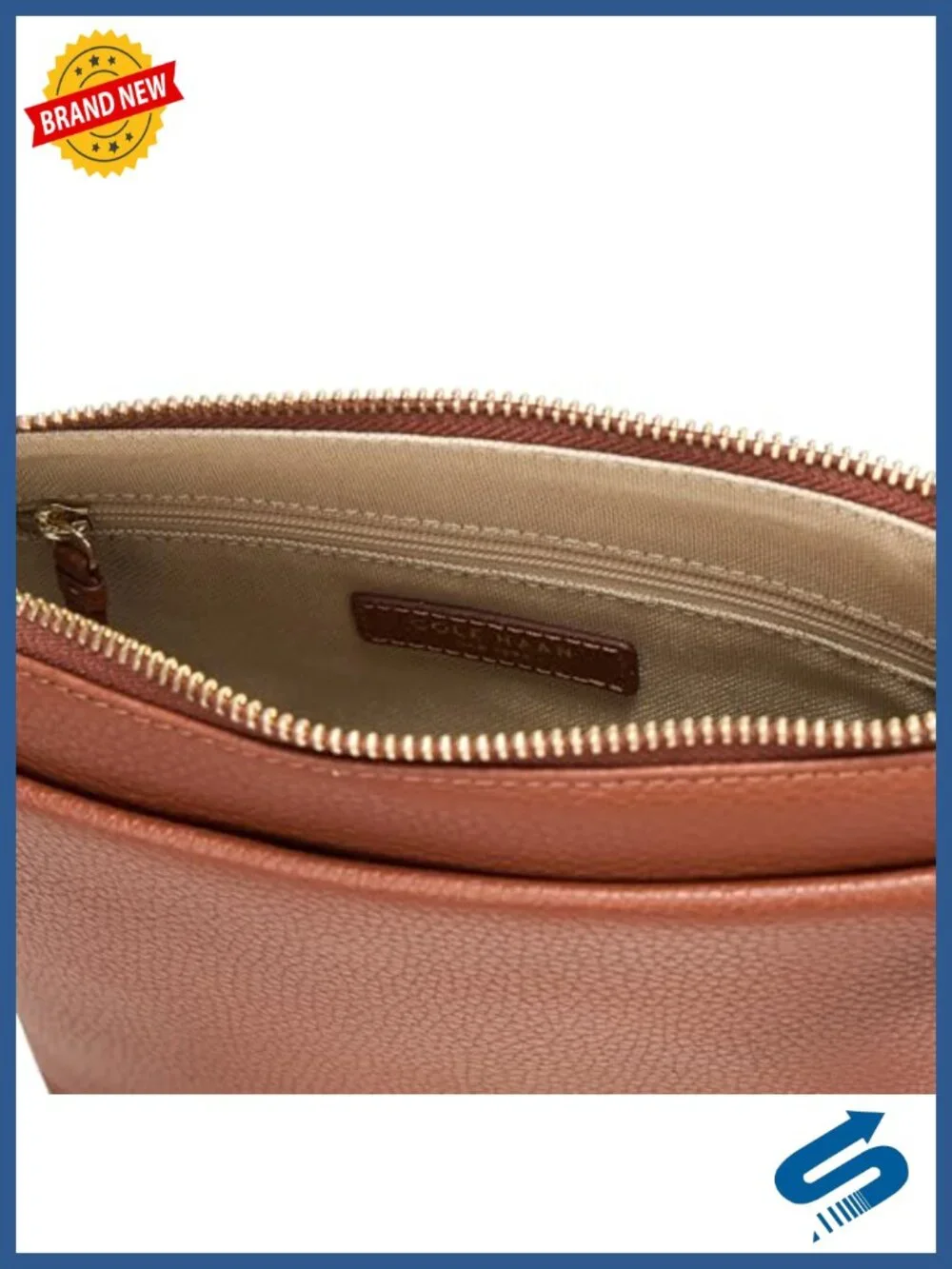 Leather Crossbody Bag with Adjustable Strap and Top Zip Closure